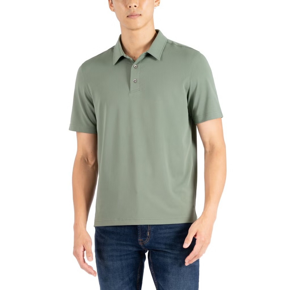 Gerry Short Sleeve Polo Men Textured 4-Way Stretch, Green, 2XL, NWOT